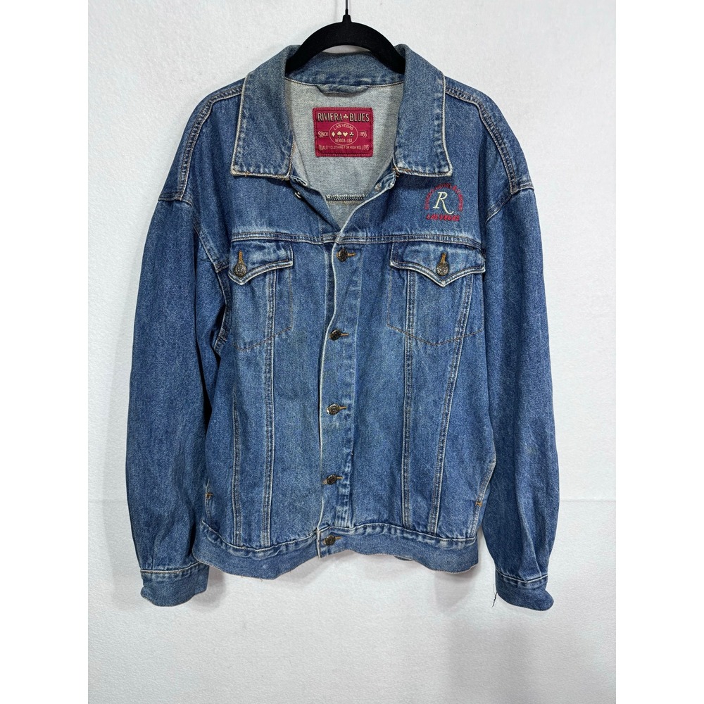 Vintage‎ Riviera Blues Las Vegas Denim Jacket Riviera Hotel Casino Fireworks L